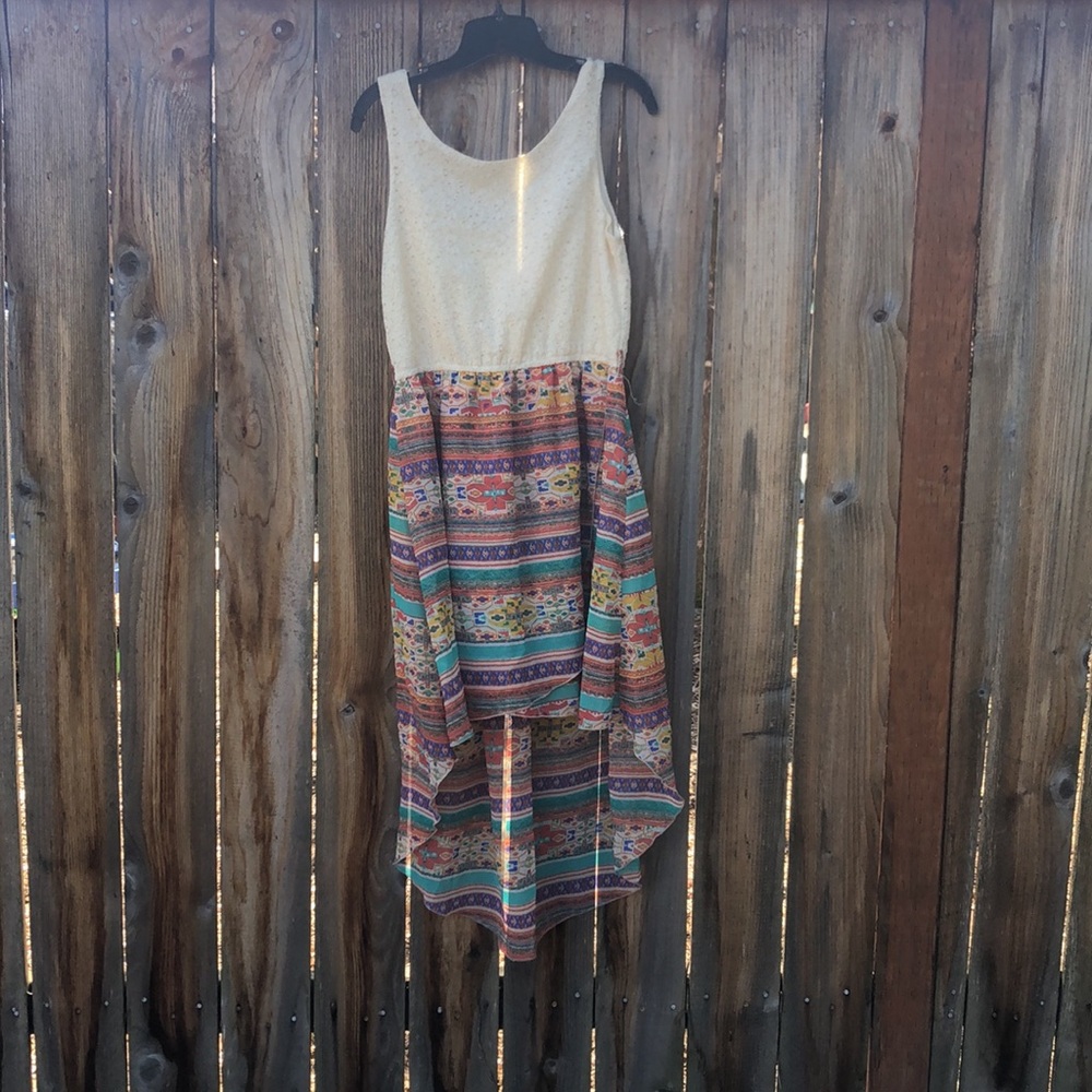 Boho dress with lace top